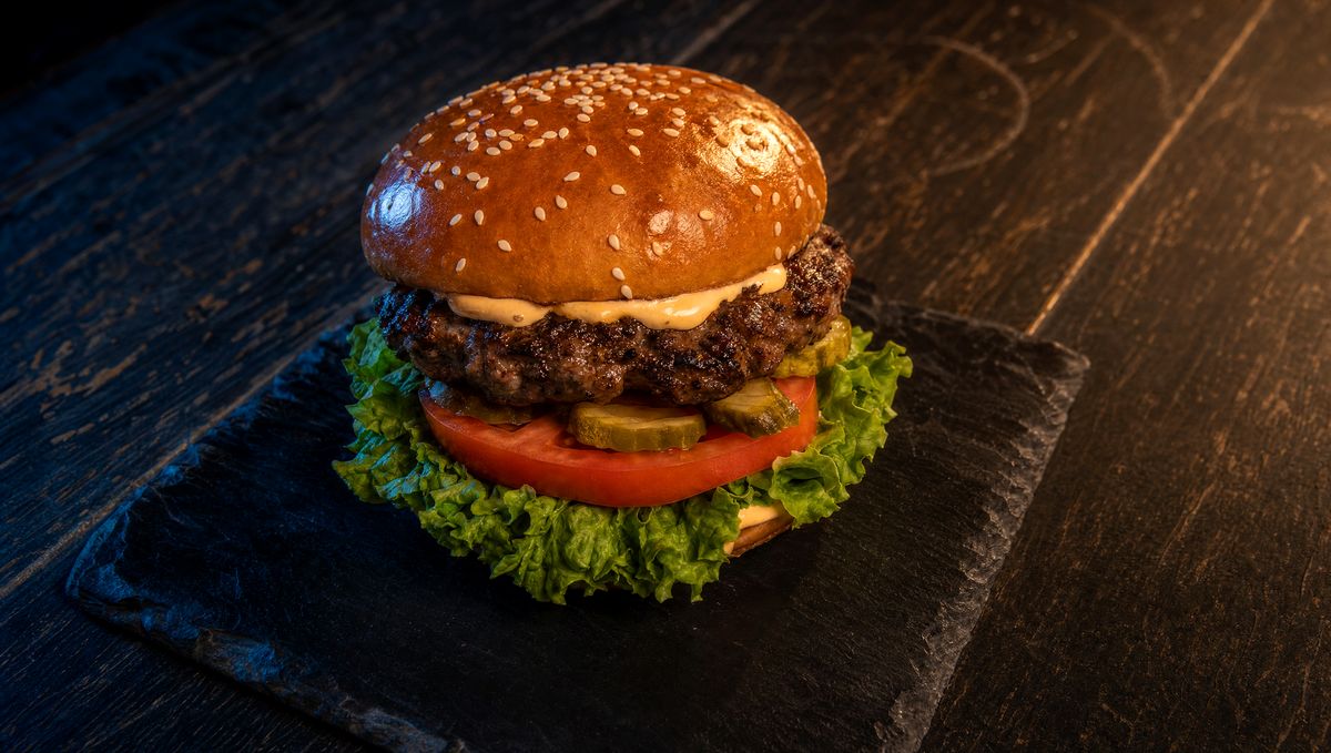 The Classic Burger at Dingers Sports Bar and Grill