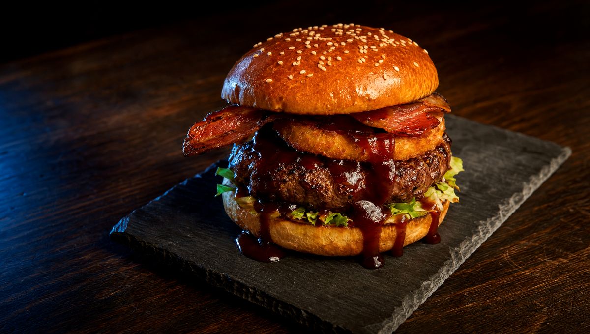 The Western Burger at Dingers Sports Bar and Grill